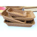 Hand-Woven Imitation Rattan Basket, Rectangular Storage Box, Fruit Snack Bread Cosmetic Organizer for Home Kitchen
