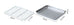 Flat Bottom 430 Stainless Steel Square Plate Oven Safe BBQ Grill Pan Drain Tray Oil Drip Rack Prep Plate for Roasting Grilling