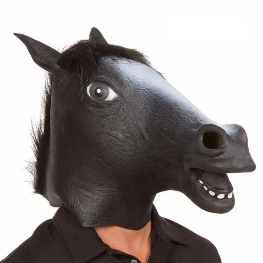 1 Pcs Simulation Horse Head Mask Cosplay Costume Party Funny Festival Horse Head Mask Headgear Creative Animal Role-playing Tool