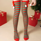 CandyCane Legs Women's Striped Thigh High Socks