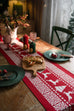 Christmas Snowflake Decoration Table Runner Jacquard Dining Cloth New Year Gift Winter Home Rustic Decor Bed Tail Flag Cover