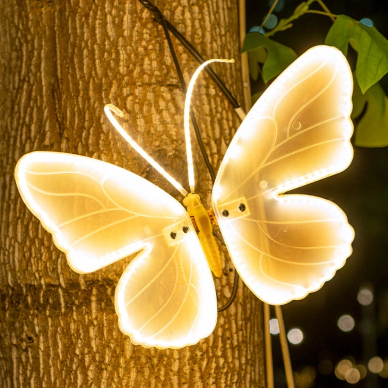 Automatic Opening LED Butterflies for Wedding Decor, Romantic Magical Light Up Wings for Party Christmas Festival Decoration