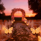 Automatic Opening LED Butterflies for Wedding Decor, Romantic Magical Light Up Wings for Party Christmas Festival Decoration