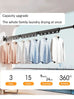 Aluminum Alloy Folding Drying Rack Space Saver Clothes Dryer Wall-mounted Collapsible Drying Rack No Balcony Clothes Hanger