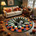 3D Halloween Rug, Skeleton Vortex Quilted Round Rugs