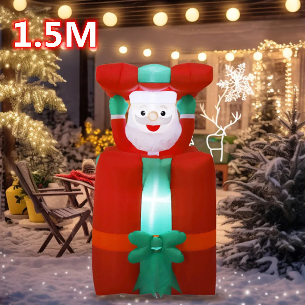 5FT 1.5M Christmas Inflatables Lifting Santa Claus with Cover Up and Down Outdoor Blow Up Xmas Decoration 2026 Party Yard Decor