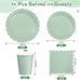96 Pcs Sage Green Paper Plates And Napkins, 24 Guest Sage Green Party Supplies For Wedding, Birthday,Valentine's Day, Ramadan