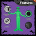 Decoración inflable de Halloween de 9 pies de altura, alienígena inflable para exteriores con luces LED integradas para decoraciones de jardín, patio y césped de Halloween