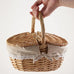 Handmade Wicker Picnic Basket With Handle Picnic Hamper Multi-Purpose Willow Woven Storage Box Outdoor Camping Fruit Basket
