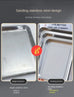 Flat Bottom 430 Stainless Steel Square Plate Oven Safe BBQ Grill Pan Drain Tray Oil Drip Rack Prep Plate for Roasting Grilling