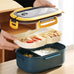 Double Layered Design With Fork And Spoon Fruit Bento Box For Easy Carrying, Microwave Safe, And Convenient Heating Lunch Box