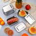 304 Stainless Steel 1200/2400ml Lunch Box Bento Box Metal Food Storage Container with Locking Clasp Suitable for Work and School