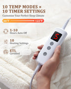 PlushWarm Electric Heated Throw Blanket 50"x60"
