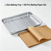 Flat Bottom 430 Stainless Steel Square Plate Oven Safe BBQ Grill Pan Drain Tray Oil Drip Rack Prep Plate for Roasting Grilling