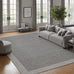 Large Indoor Area Rug, Soft Velvet Low Pile with Non-Slip Dotted Backing, Machine Washable Neutral Gray Textured Rug for Living Room Bedroom Modern Home Decor
