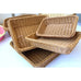 Hand-Woven Imitation Rattan Basket, Rectangular Storage Box, Fruit Snack Bread Cosmetic Organizer for Home Kitchen