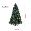 Christmas 8Ft Prelit Tree,With 1200 PVC Branch, With LED Lights, Iron Foldable Base, Artificial Christmas Trees Branch, Lights B