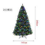 Christmas 8Ft Prelit Tree,With 1200 PVC Branch, With LED Lights, Iron Foldable Base, Artificial Christmas Trees Branch, Lights B