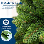 Slim Pencil Prelit Christmas Tree With Warm White Lights PVC Artificial Tree For Small Spaces Home Holiday Indoor Decoration