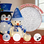 Xmas Gift LED Snowman Santa Claus Ornament with 100 Warm White LED Lights for Xmas Outdoor Indoor Decor Lighted Holiday Displays Christmas Tree Light Hanging Home Decor