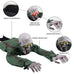 Electric Halloween Crawling Ghost Bald Head Voice-activated Climbing Zombie Figure Realistic Folding Escape Room Climbing Ghost