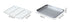 Flat Bottom 430 Stainless Steel Square Plate Oven Safe BBQ Grill Pan Drain Tray Oil Drip Rack Prep Plate for Roasting Grilling