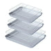 Flat Bottom 430 Stainless Steel Square Plate Oven Safe BBQ Grill Pan Drain Tray Oil Drip Rack Prep Plate for Roasting Grilling
