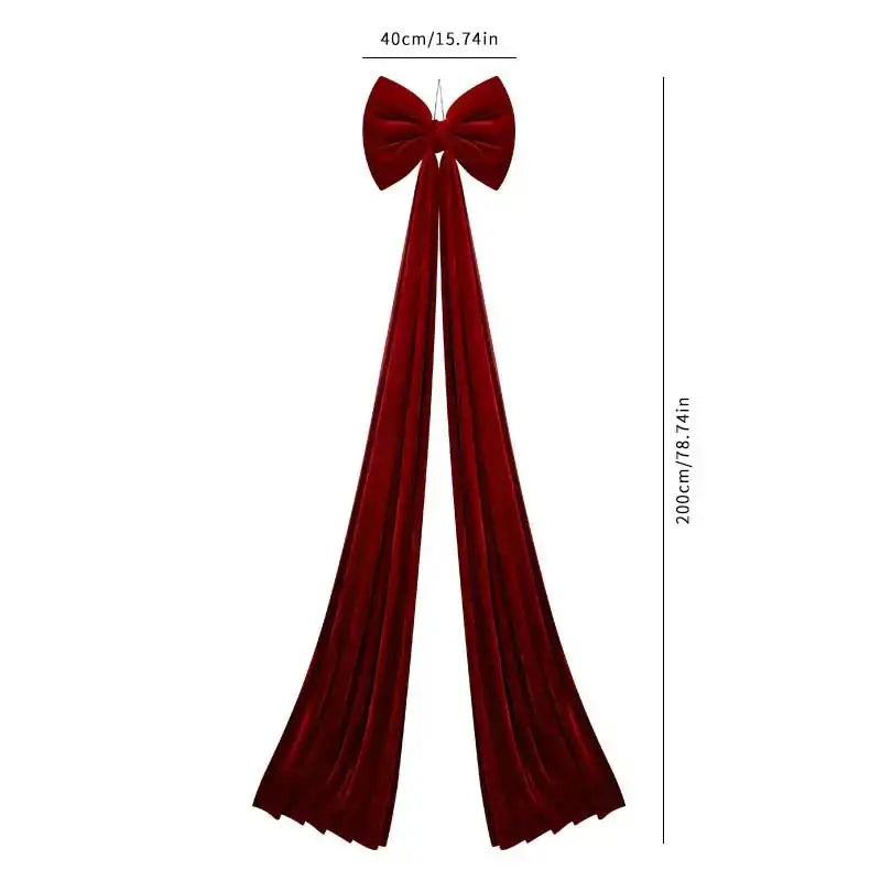 Fluffy velvet Christmas bows for background party room wall decorations Giant Christmas bows for Christmas tree decorations