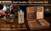 Leather Cigar Humidor with Cigar Lighter,Built-in Straight Cigar Cutter and Cigar Punch,Humidifier and Cedar Tray