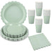 96 Pcs Sage Green Paper Plates And Napkins, 24 Guest Sage Green Party Supplies For Wedding, Birthday,Valentine's Day, Ramadan