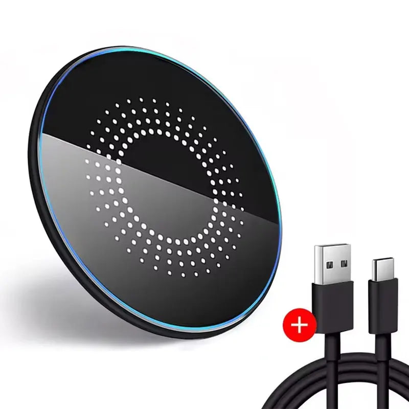 Base de carga inalámbrica rápida de 15W compatible con iPhone 17 16 15 14 13 12 Samsung Galaxy S25 S24, alfombrilla de carga inalámbrica apta para fundas