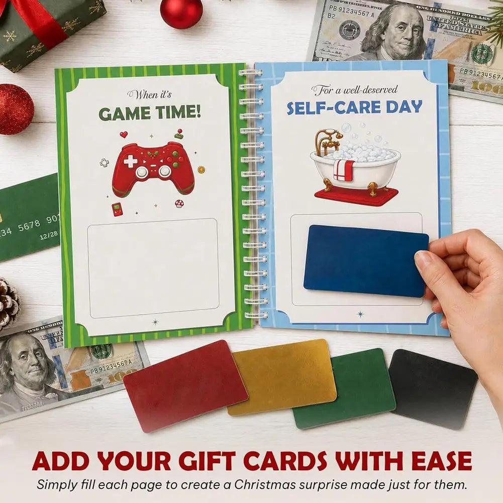 JingleBind Christmas Gift Card Holder Book