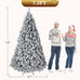 6FT/7.5FT Flocked Artificial Christmas Tree with Snowy Warm White LED Lights Hinged Divisions & Metal Stand  Soft Snow Fraser Fir Holiday Decor for Home & Office