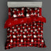 3-Piece Christmas-Themed Duvet Cover Set - Soft, Breathable, and Hypoallergenic Fabric - Checkered Elk Snowflake Print Design, P