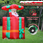 5FT 1.5M Christmas Inflatables Lifting Santa Claus with Cover Up and Down Outdoor Blow Up Xmas Decoration 2026 Party Yard Decor