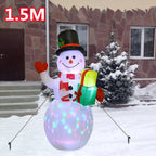 7FT Inflatable Santa Claus Riding Shake Head Bear And 5FT Christmas Snowman With LED Light Model Outdoor Garden Xmas Decorati