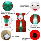 5FT 1.5M Christmas Inflatables Lifting Santa Claus with Cover Up and Down Outdoor Blow Up Xmas Decoration 2026 Party Yard Decor