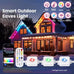 150ft 100ft 50ft Permanent Outdoor Lights Smart RGBIC Outdoor Lights with 75 Scene Modes String Lights with 90 LEDs for Garden