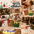 Christmas Silverware Holder Pockets Santa Snowman Reindeer Tableware Bags - Cutlery Pouch Bags for Spoon Knife Fork