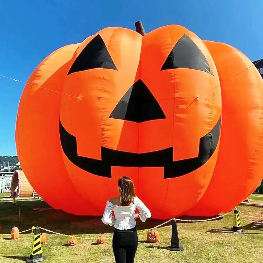 Giant 10Ft Halloween Inflatables Pumpkin Decorations with Waterproof Air Blower And LED Lights for Outdoor Yard Decorations