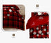3-Piece Christmas-Themed Duvet Cover Set - Soft, Breathable, and Hypoallergenic Fabric - Checkered Elk Snowflake Print Design, P