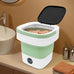 12L Portable Mini Washing Machine, Foldable Washer and Spin Dryer with Drainage Basket, Electric Collapsible Washing Machine for Apartment Camping, RV, Travel, Underwear, Socks (12Green)