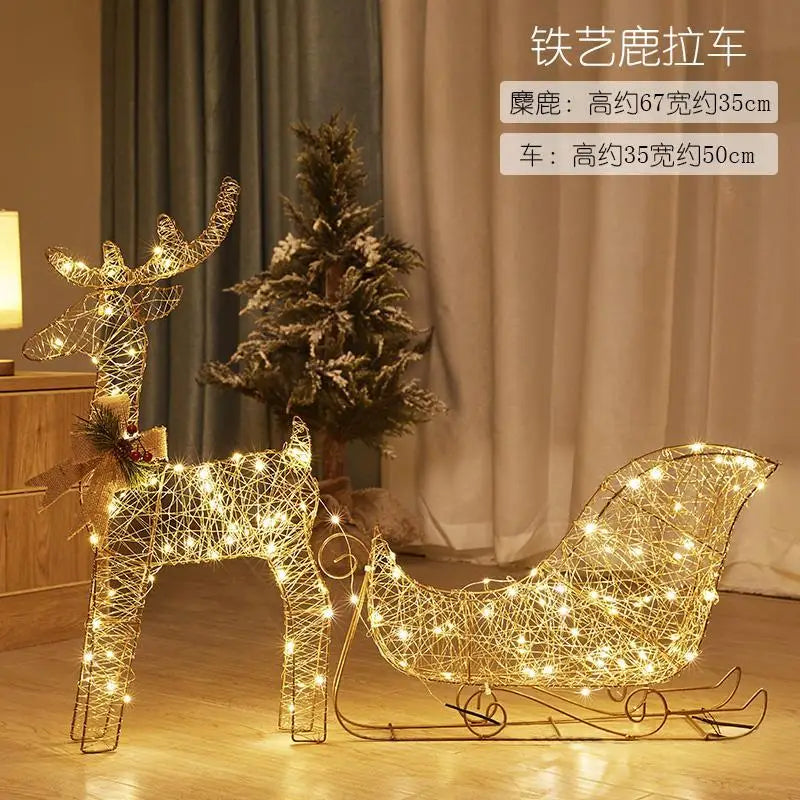 JarBell Christmas luminous wrought iron deer