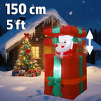 5FT 1.5M Christmas Inflatables Lifting Santa Claus with Cover Up and Down Outdoor Blow Up Xmas Decoration 2026 Party Yard Decor