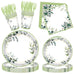 20pcs Disposable Tableware Such As Green Ink Party Sage Themed Paper Cups Plates Tissues Knives Birthday Party Decorations