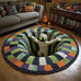 3D Halloween Rug, Skeleton Vortex Quilted Round Rugs