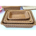 Hand-Woven Imitation Rattan Basket, Rectangular Storage Box, Fruit Snack Bread Cosmetic Organizer for Home Kitchen