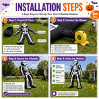 Giant 8m/26ft Inflatable Halloween Skeleton Man 3-Story High with Fan Oxford Cloth Skeleton Man Costume for Outdoor Halloween Decoration