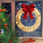 Metal Christmas Wreath Artificial Door Wreath Clear LED Lights Large Christmas Wreath with Warm Lights Christmas Wreath