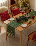 Christmas Snowflake Decoration Table Runner Jacquard Dining Cloth New Year Gift Winter Home Rustic Decor Bed Tail Flag Cover